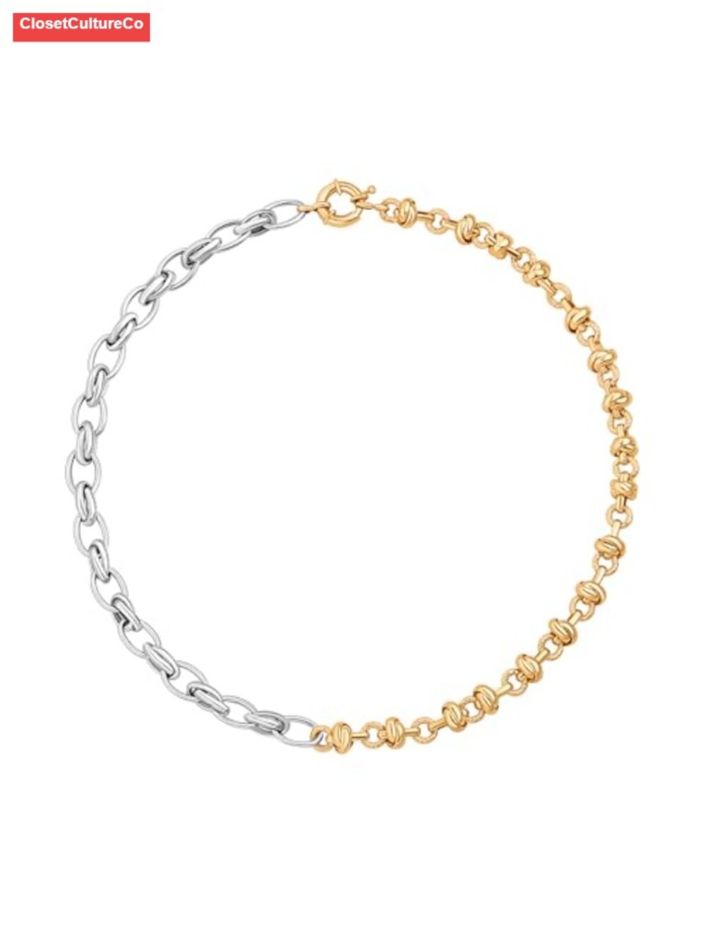 18K Gold Plated Paperclip Chain Choker Necklace Freshwater Biwa Pearl Pendant